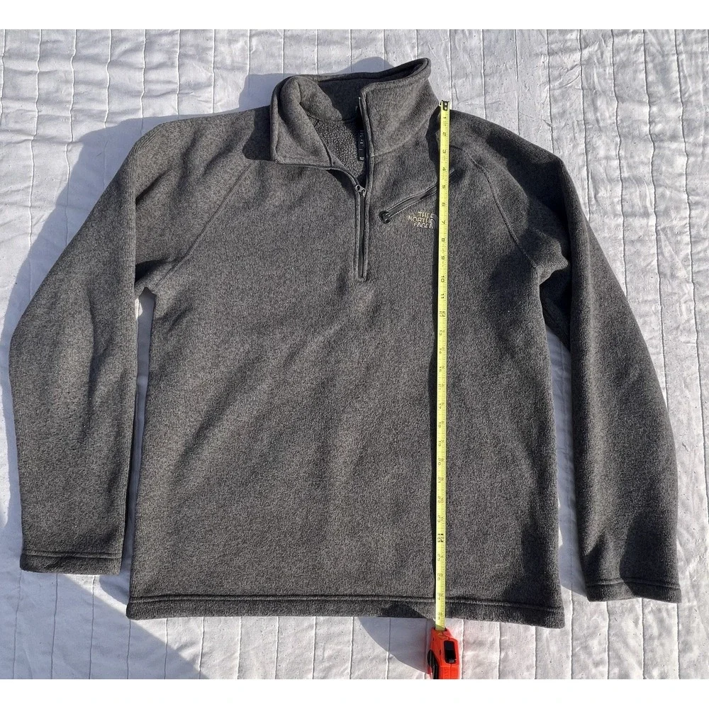 The North Face Fleece Mens Med Sweater Jacket Pullover Grey Quarter 1/4 Zip